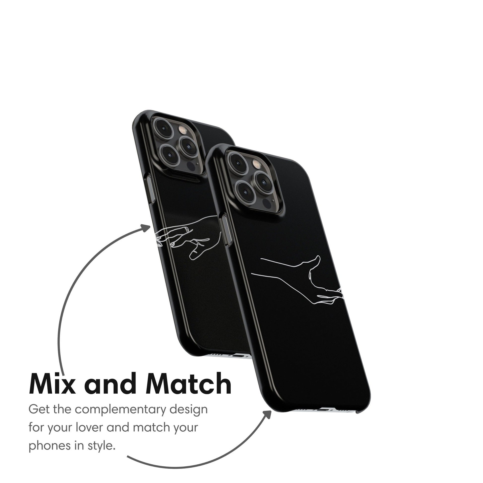 Black Couple Hand Snap Case - Classy Cases - Phone Case - iPhone 17 - Glossy - 
