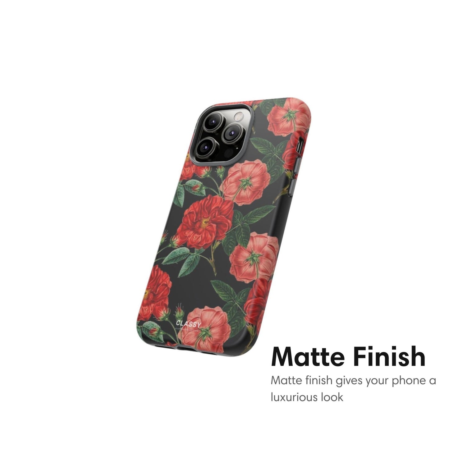 Black Flower Tough Case - Classy Cases - Phone Case - iPhone 17 - Glossy - 