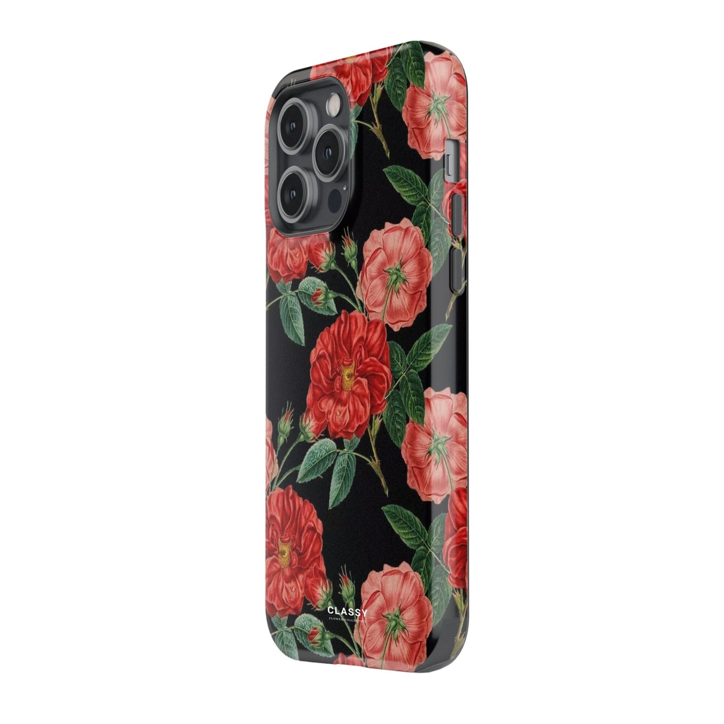 Black Flower Tough Case - Classy Cases - Phone Case - iPhone 17 - Glossy - 