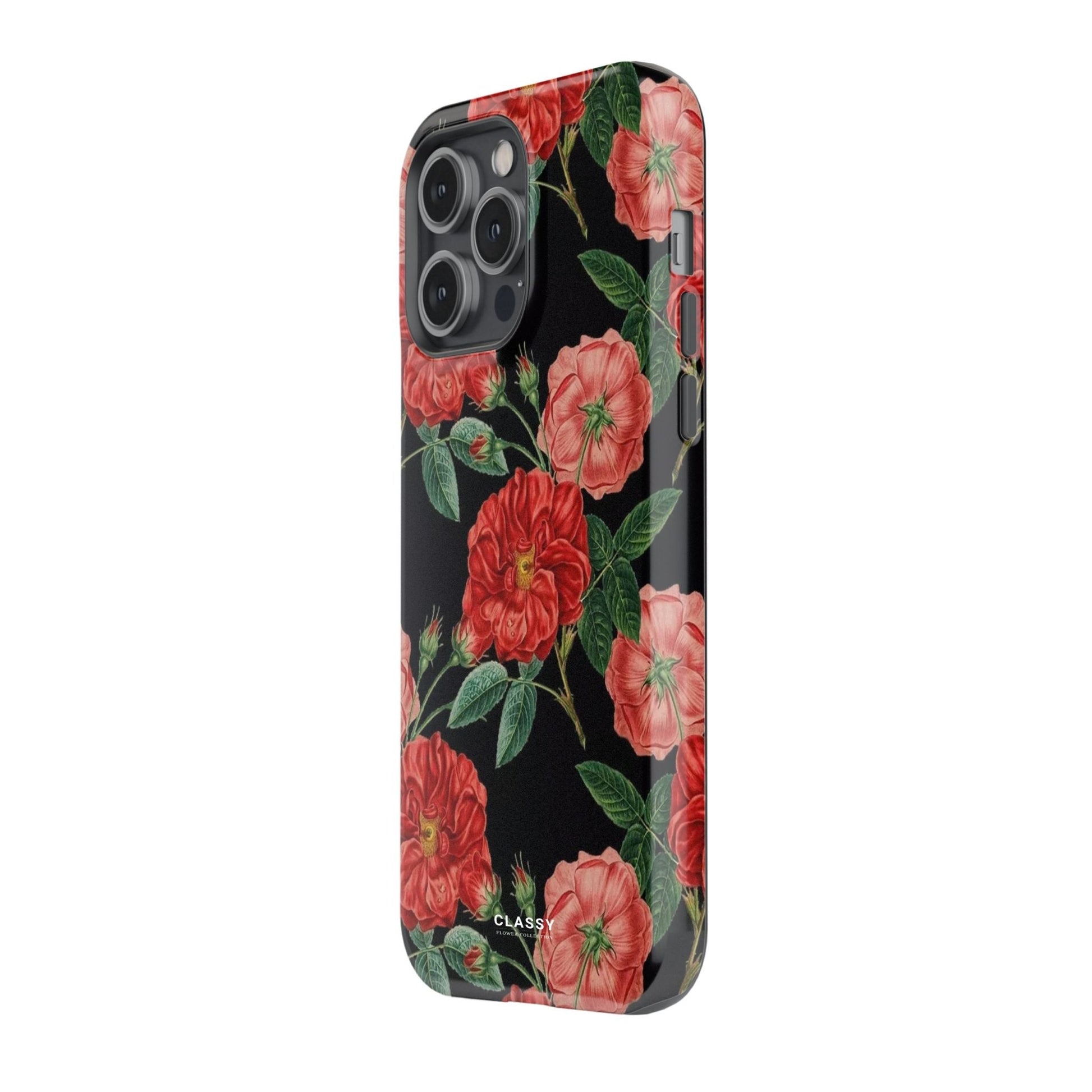 Black Flower Tough Case - Classy Cases - Phone Case - iPhone 17 - Glossy - 