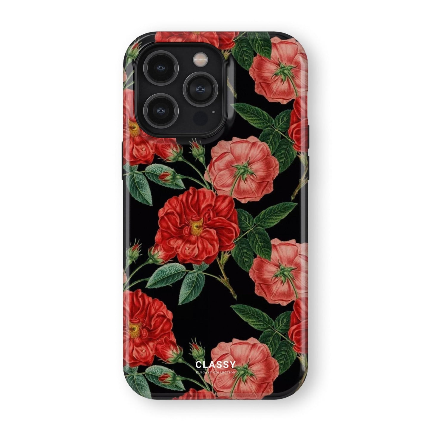 Black Flower Tough Case - Classy Cases - Phone Case - iPhone 17 - Glossy - 