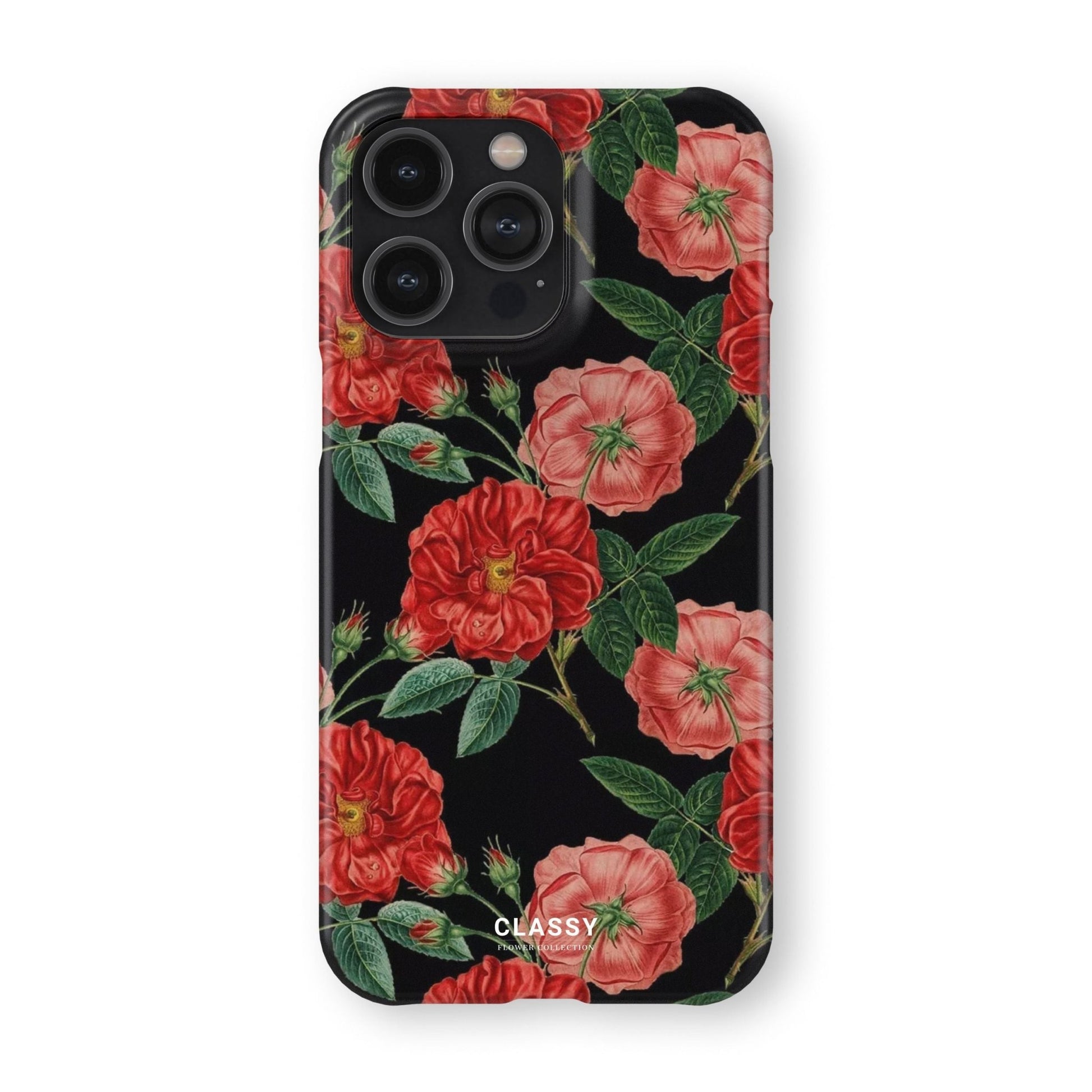 Black Flowers Snap Case - Classy Cases - Phone Case - iPhone 17 - Glossy - 