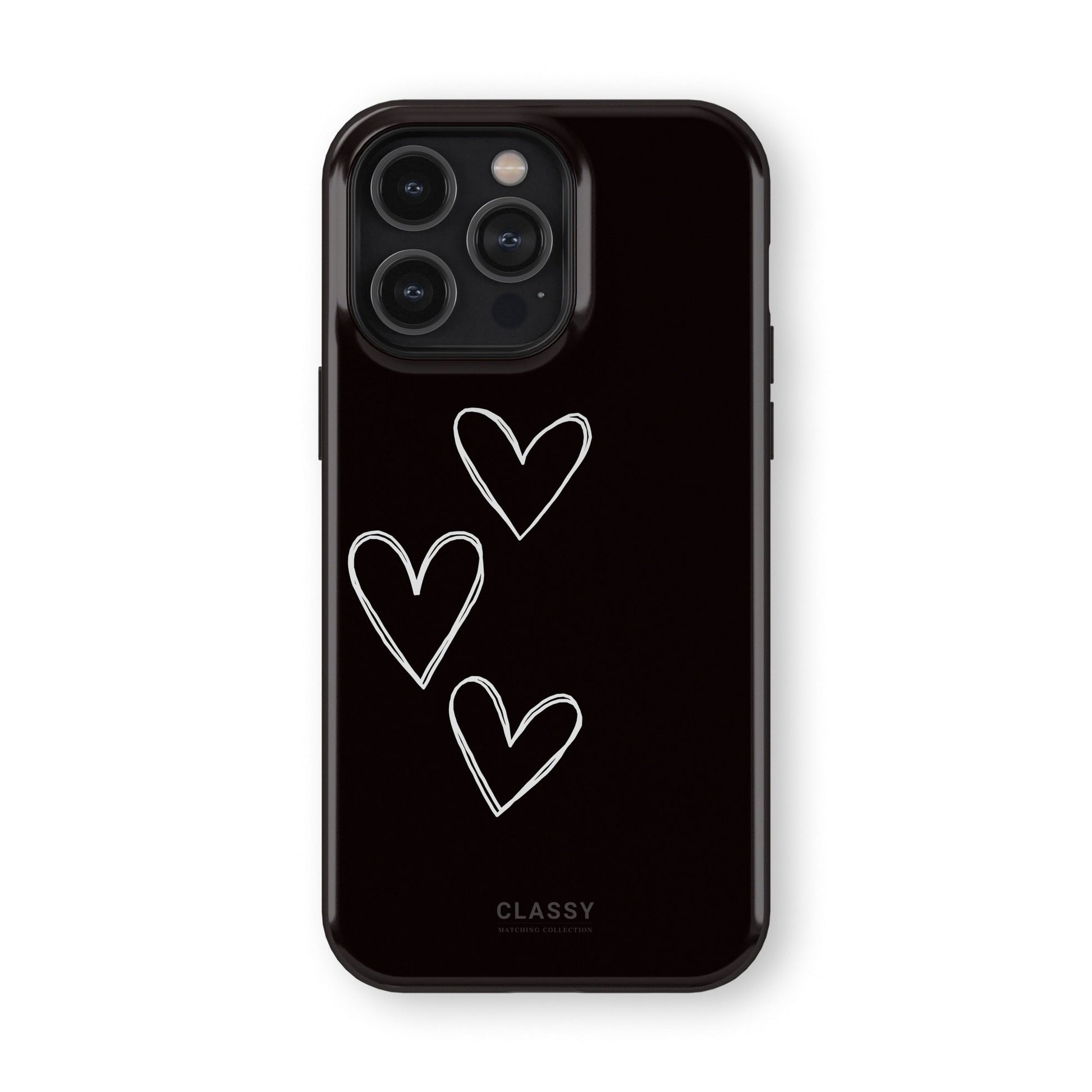 Black Hearts Couple Tough Case - Classy Cases - Phone Case - iPhone 15 - Glossy - 