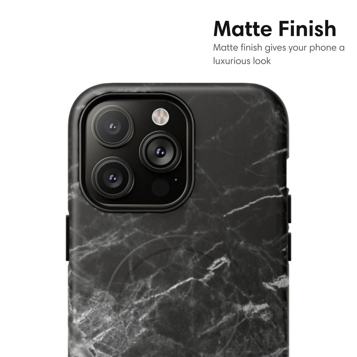 Black Marble MagSafe Tough Case - Classy Cases - Phone Case - iPhone 17 - Glossy -