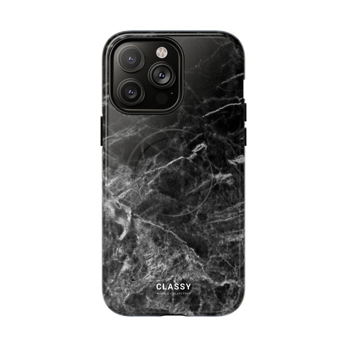 Black Marble MagSafe Tough Case - Classy Cases - Phone Case - iPhone 17 - Glossy -