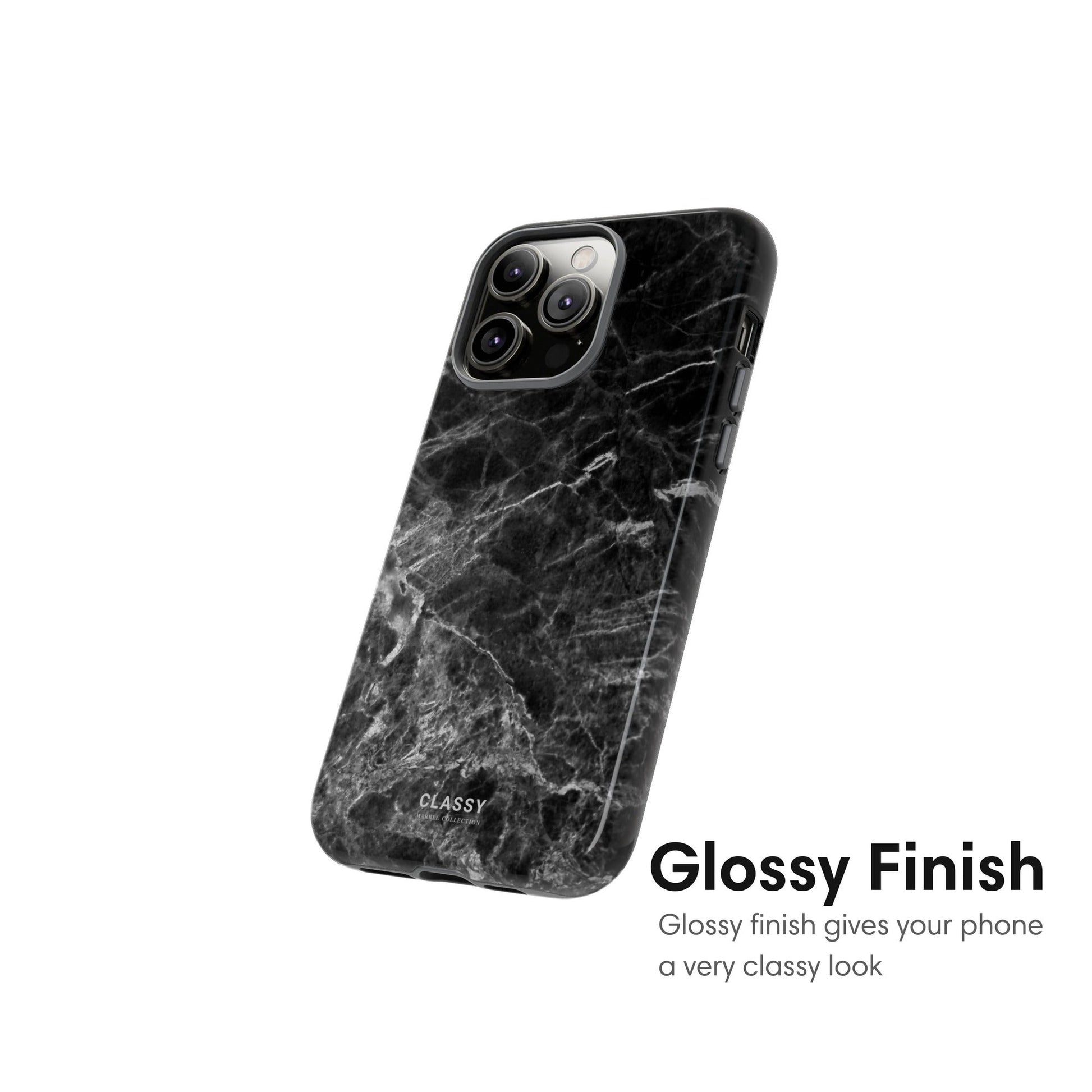 Black Marble Tough Case - Classy Cases - Phone Case - iPhone 17 - Glossy - 