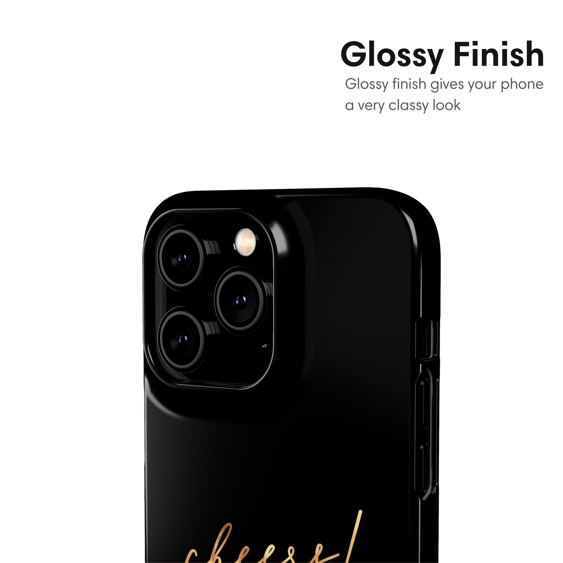 Black Snap Case with Gold Title - Classy Cases - Phone Case - iPhone 17 - Glossy - 