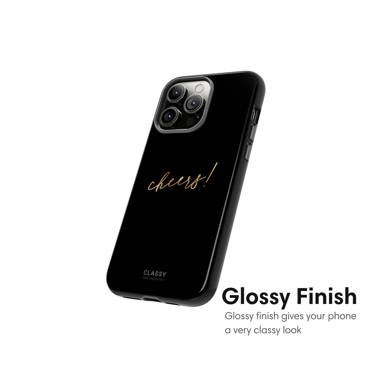 Black Tough Case with Gold Title - Classy Cases - Phone Case - iPhone 17 - Glossy - 