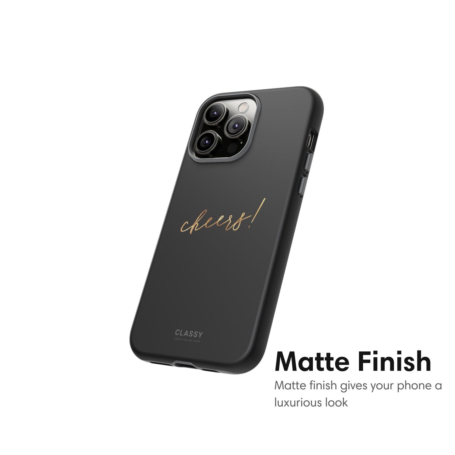 Black Tough Case with Gold Title - Classy Cases - Phone Case - iPhone 17 - Glossy - 