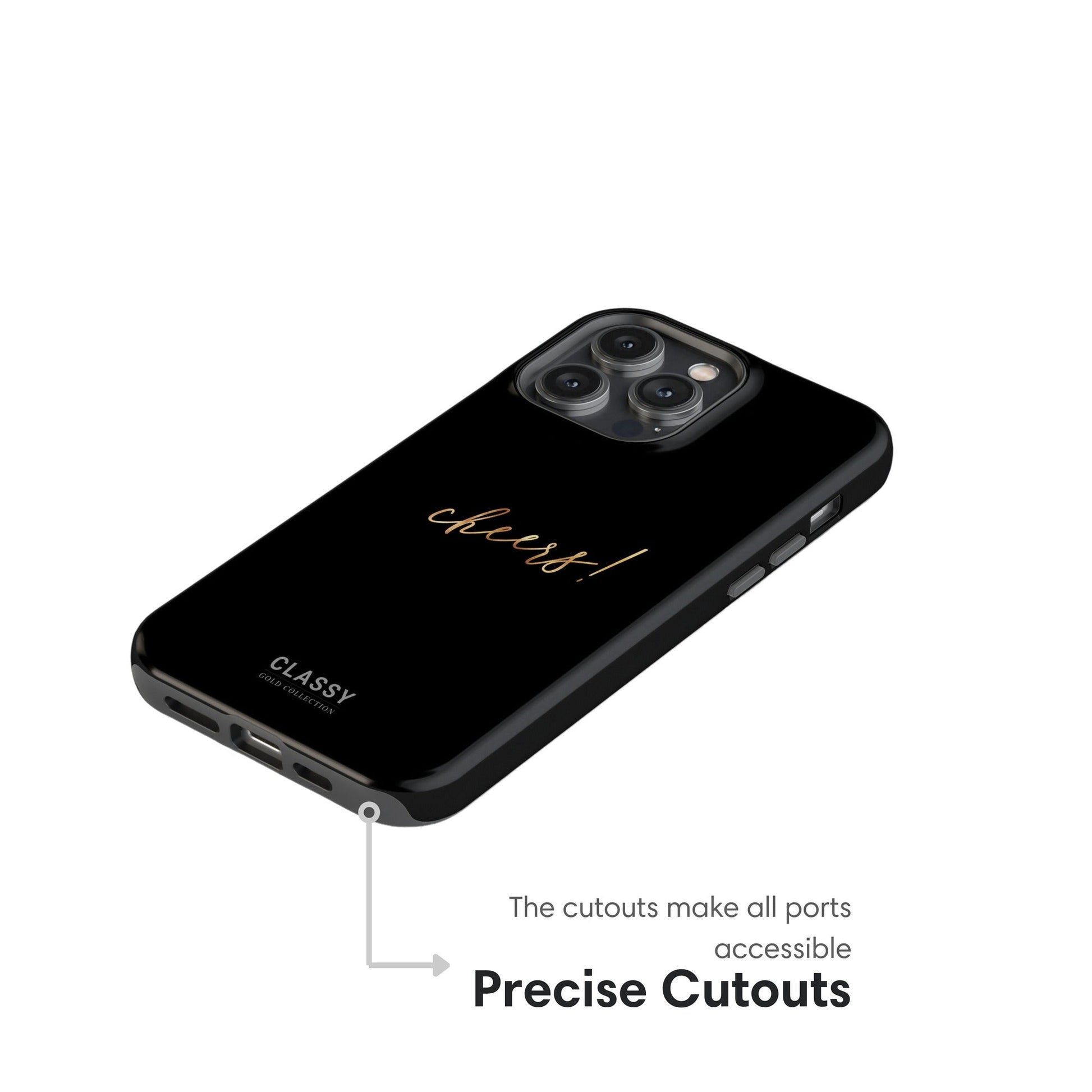 Black Tough Case with Gold Title - Classy Cases - Phone Case - iPhone 17 - Glossy - 