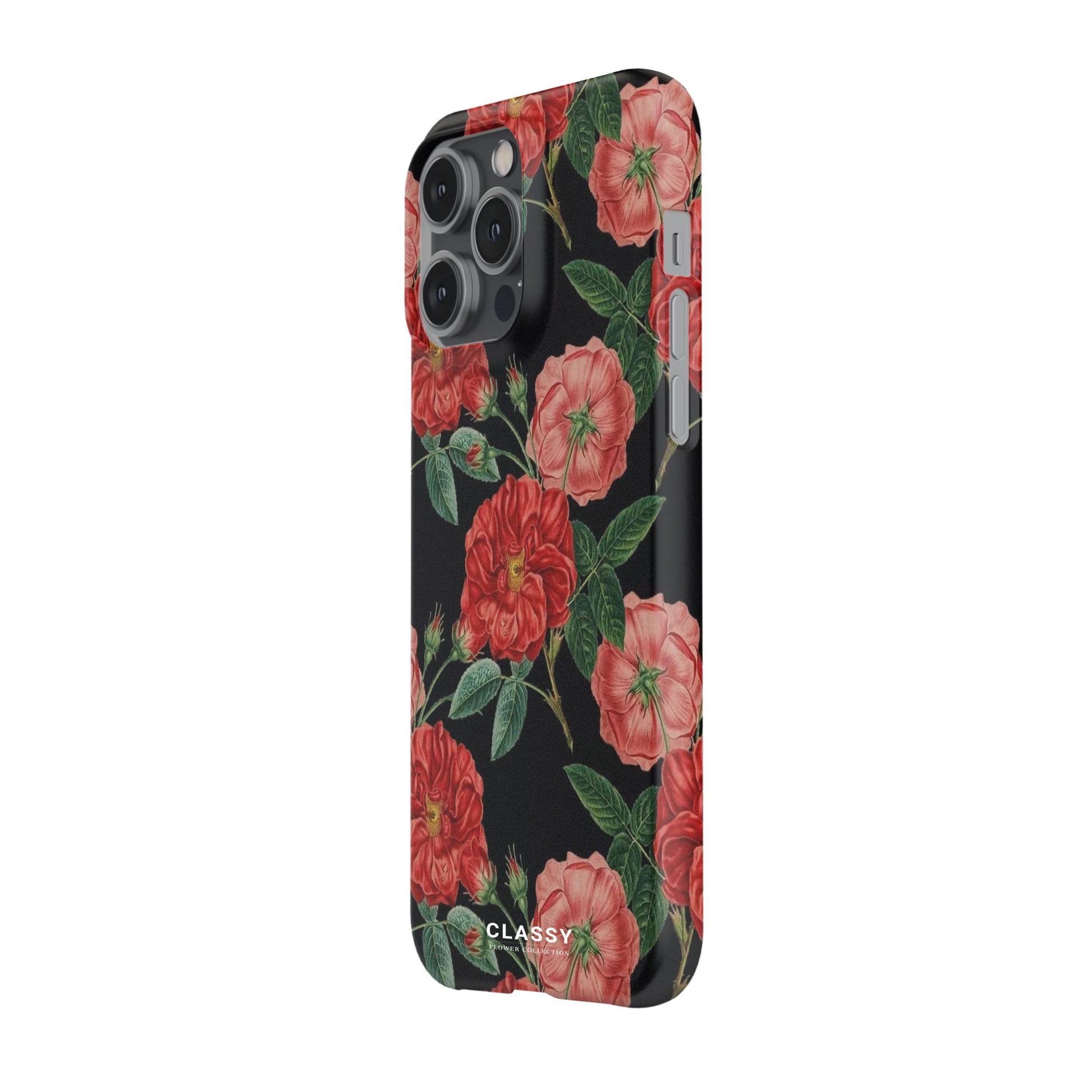 Black Flowers Snap Case side