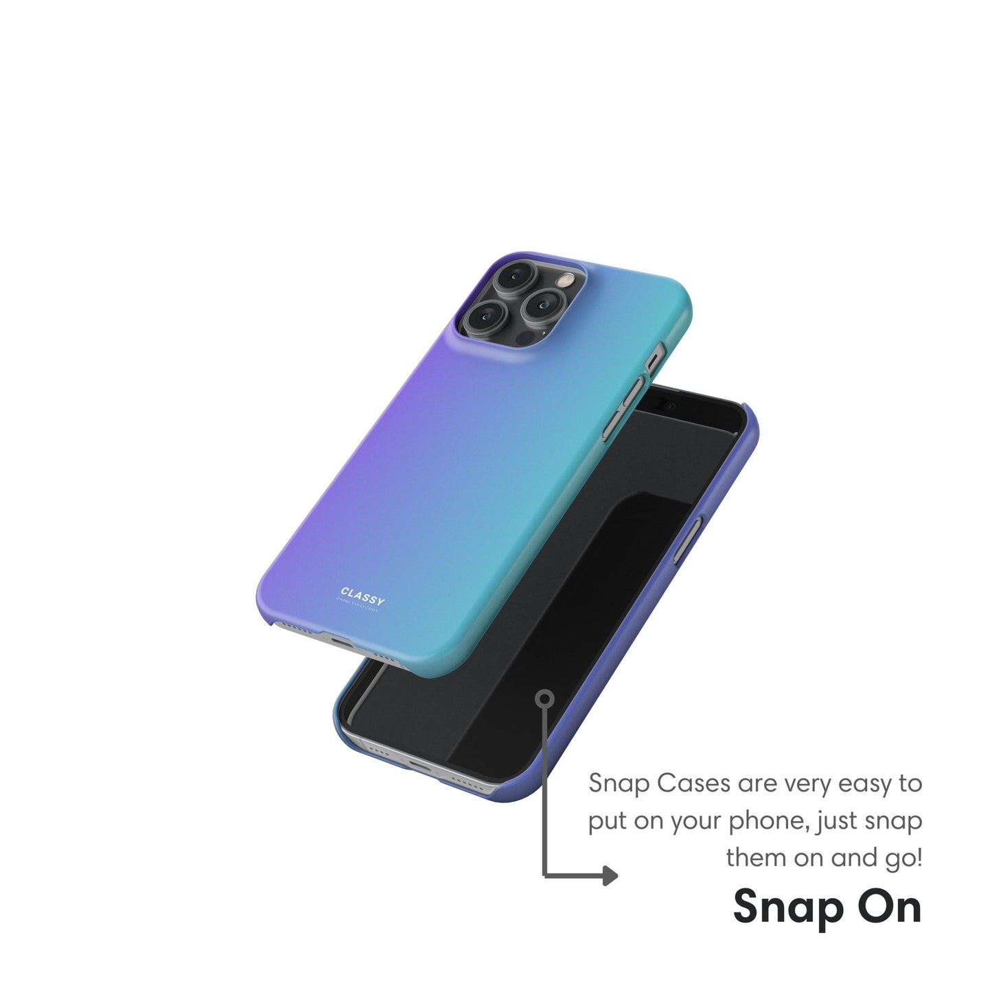 Blue and Purple Ombre Snap Case - Classy Cases - Phone Case - iPhone 17 - Glossy - 