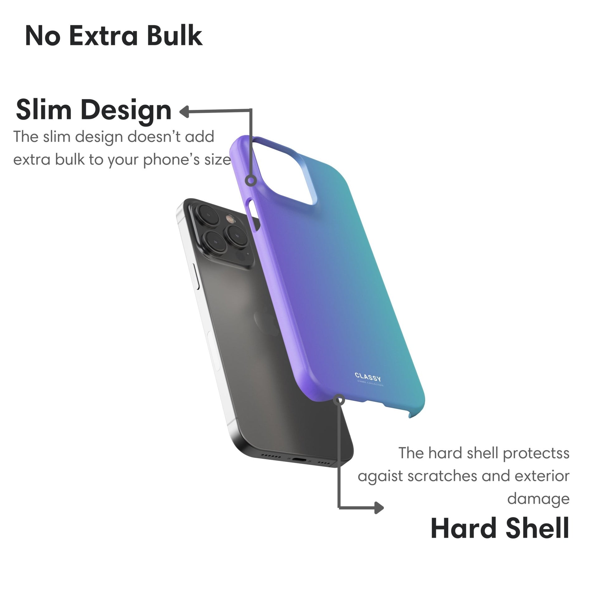 Blue and Purple Ombre Snap Case - Classy Cases - Phone Case - iPhone 17 - Glossy - 