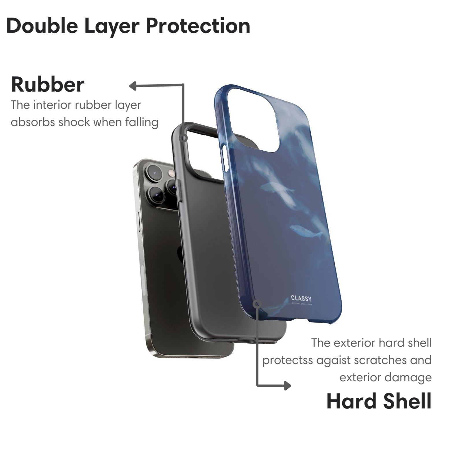 Blue Elegant Ocean Tough Case layers