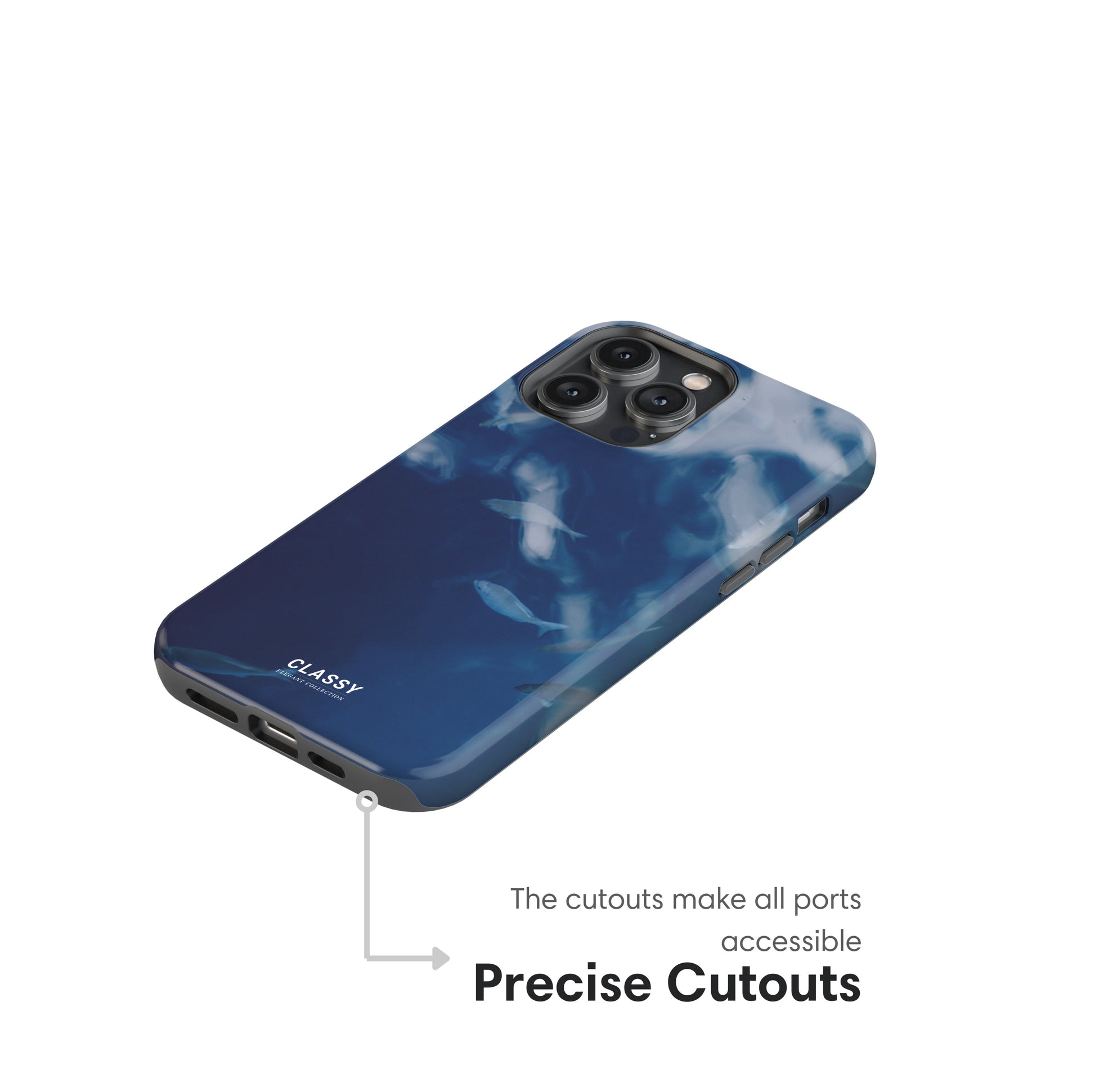 Blue Elegant Ocean Tough Case cutouts