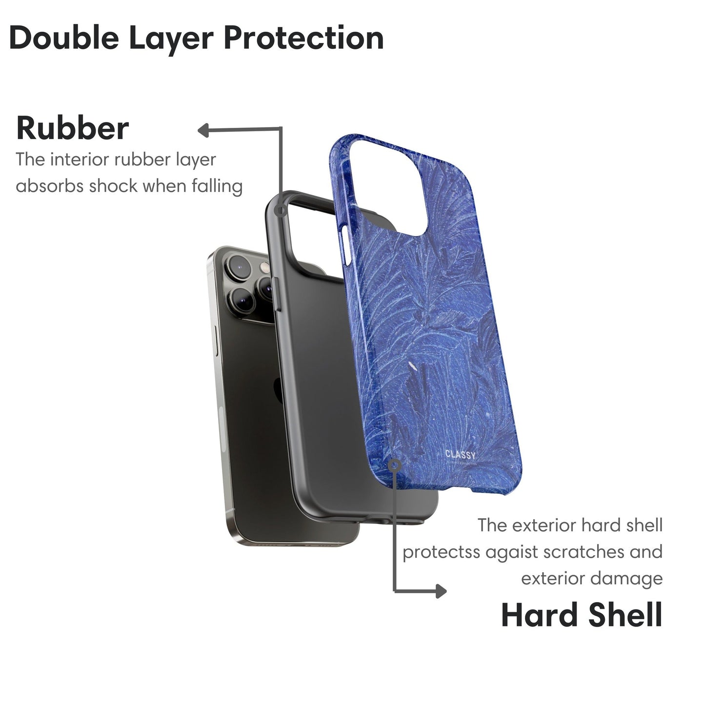 Blue Leaves Tough Case - Classy Cases - Phone Case - Compatible with iPhone 17 - Glossy - 
