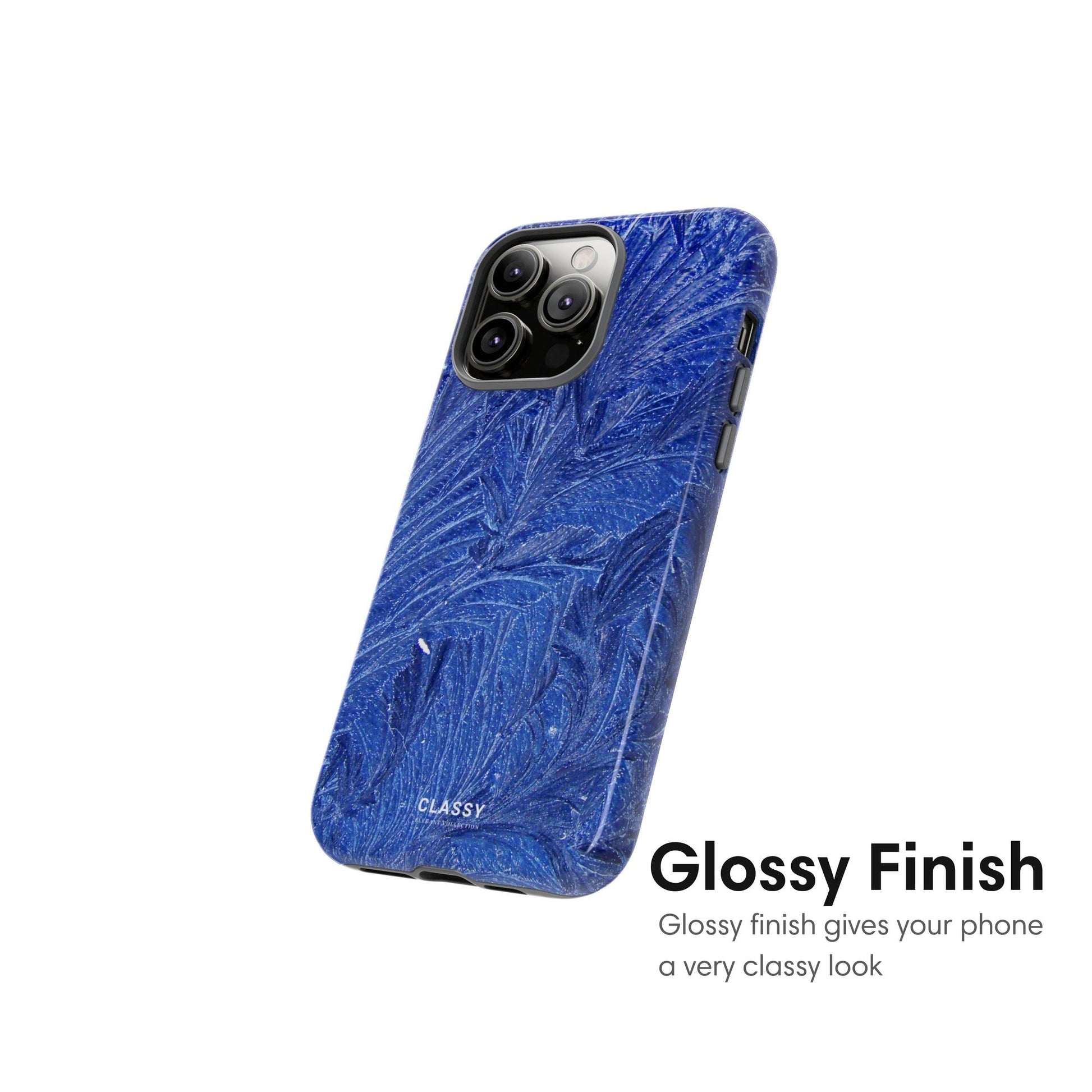 Blue Leaves Tough Case - Classy Cases - Phone Case - Compatible with iPhone 17 - Glossy - 