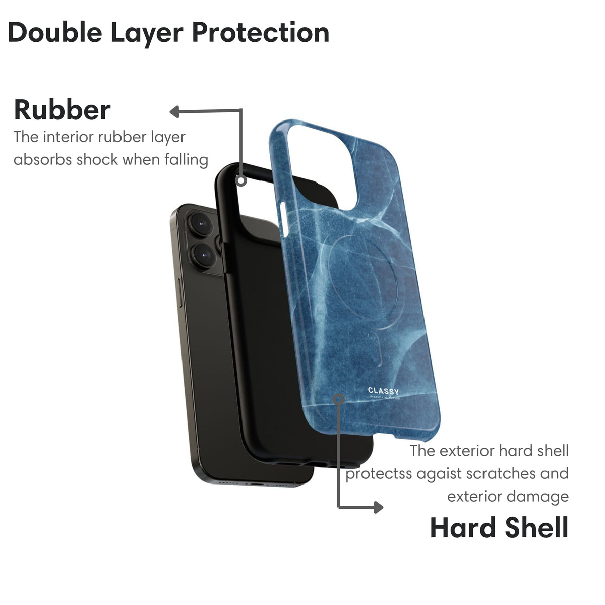 Blue Marble MagSafe Tough Case - Classy Cases - Phone Case - iPhone 17 - Glossy -