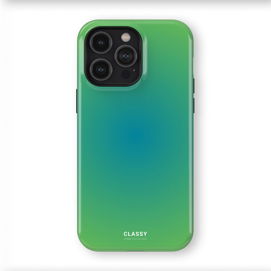 Green and Blue Ombre Tough Case front