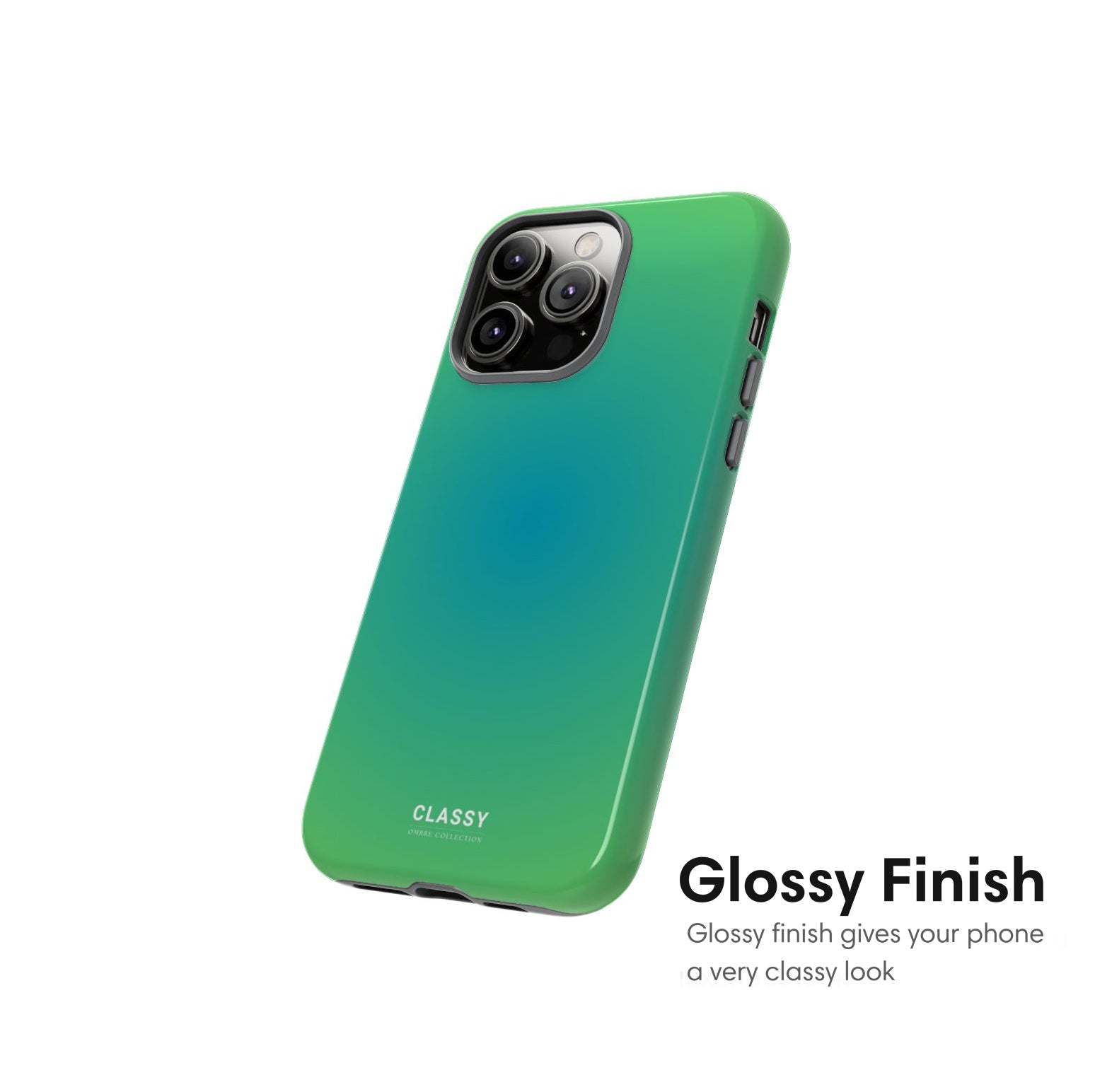 Green and Blue Ombre Tough Case glossy