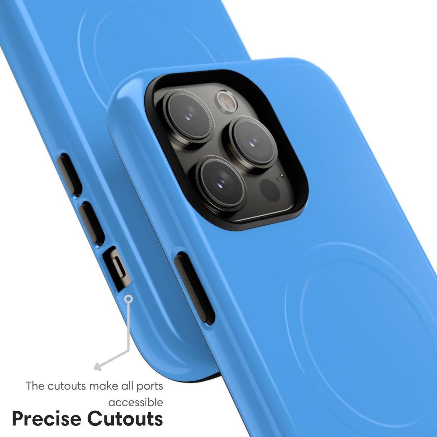 Sky Blue MagSafe Tough Case cutouts