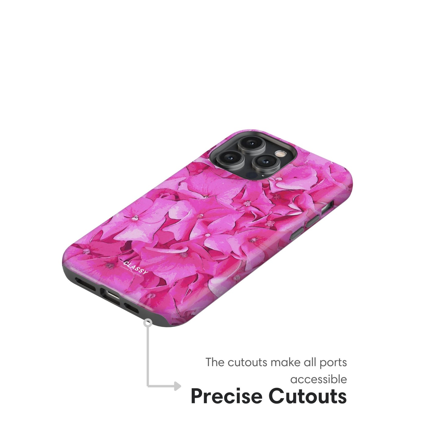 Bright Pink Flowers Tough Case - Classy Cases - Phone Case - iPhone 17 - Glossy - 