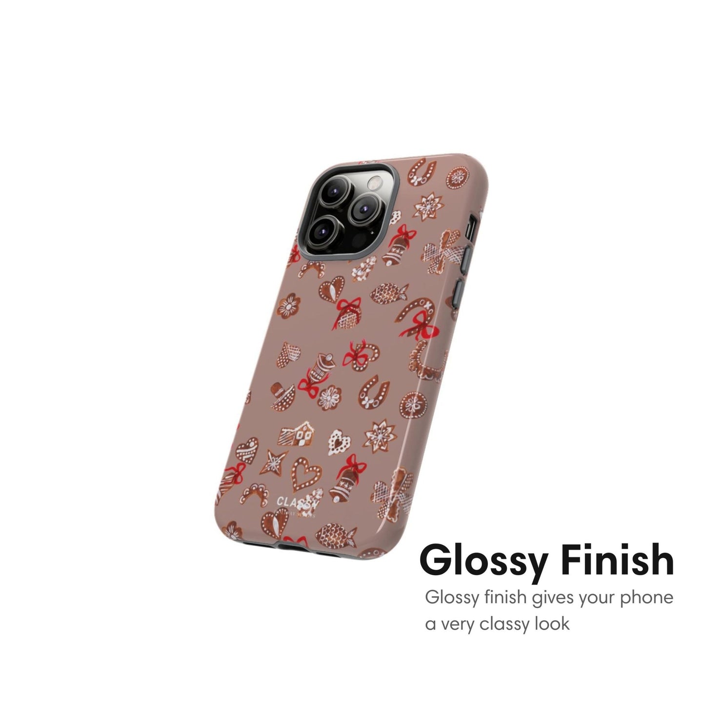 Brown Christmas Tough Case - Classy Cases - Phone Case - iPhone 17 - Glossy - 