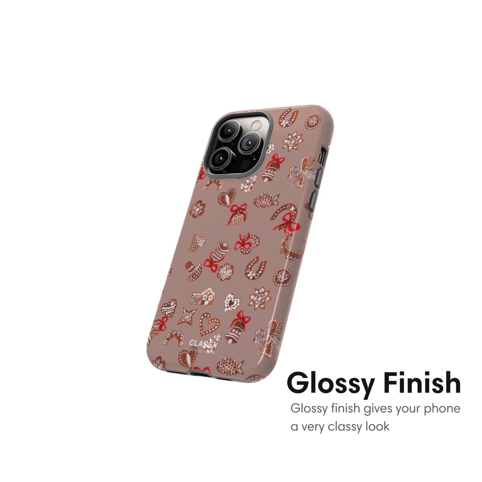 Brown Christmas Tough Case - Classy Cases - Phone Case - iPhone 17 - Glossy - 