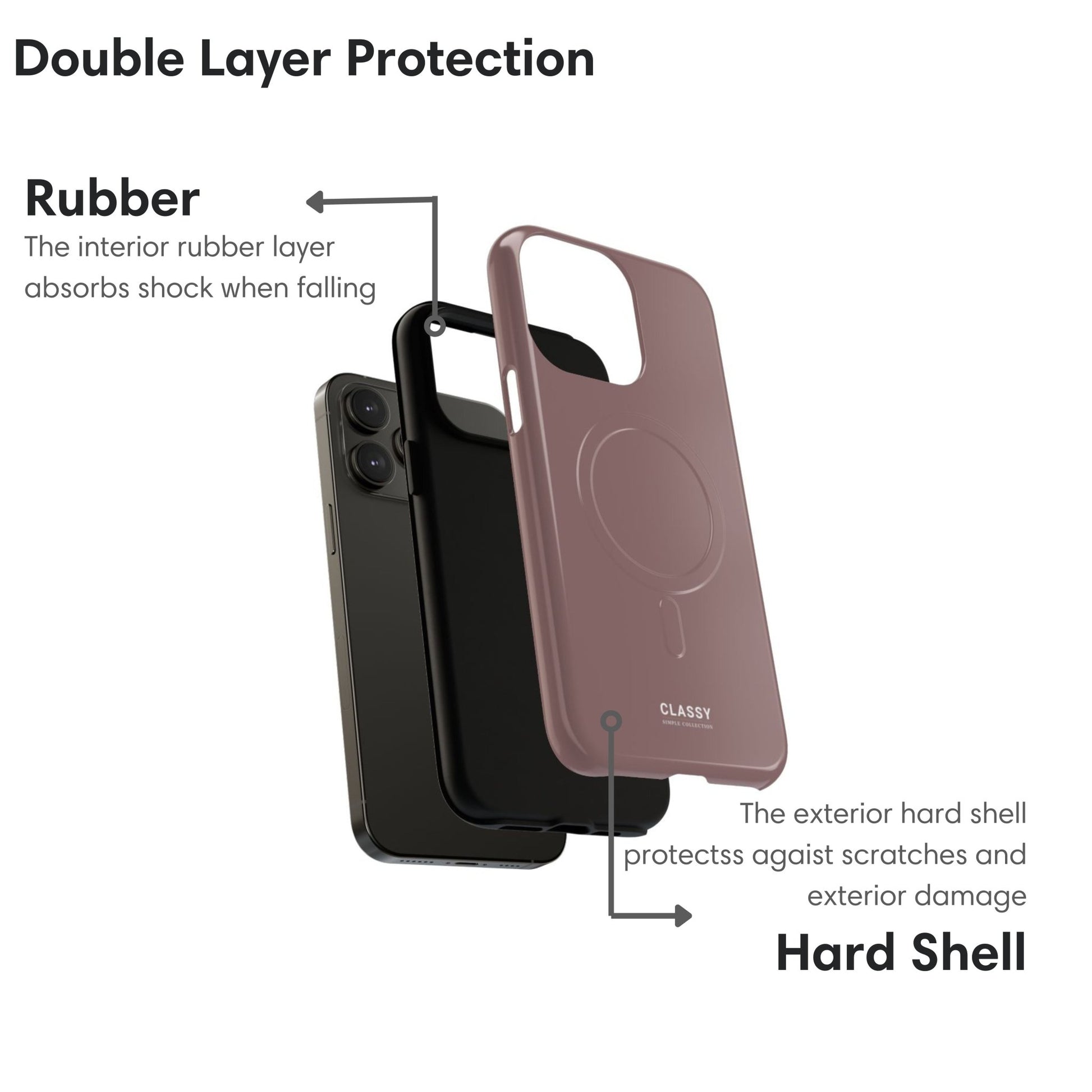 Brown MagSafe Tough Case - Classy Cases - Phone Case - iPhone 17 - Glossy - 