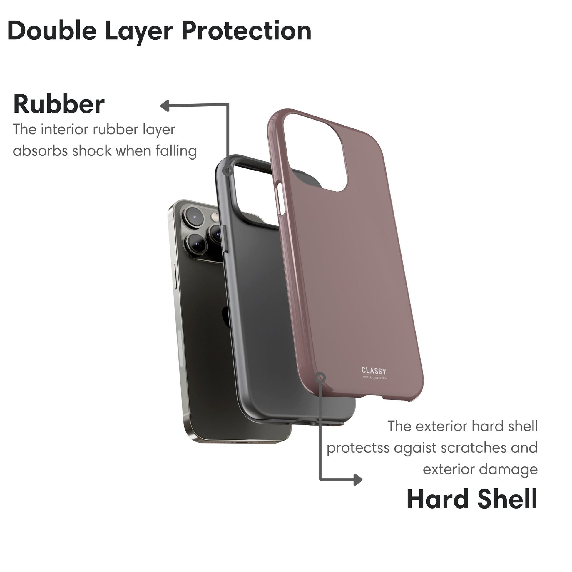 Brown Tough Case - Classy Cases - Phone Case - iPhone 17 - Glossy - 