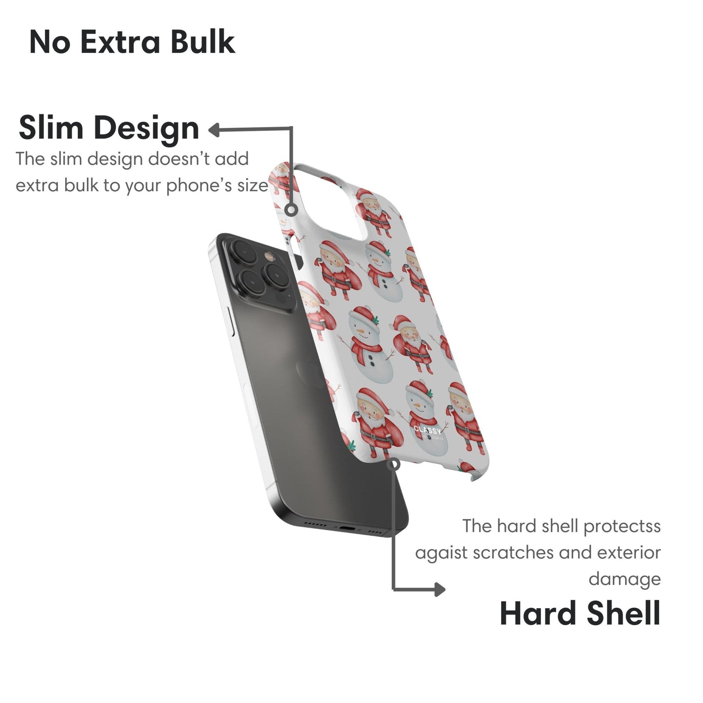 Christmas Snap Case with Snowman and Santa - Classy Cases - Phone Case - iPhone 17 - Glossy - 