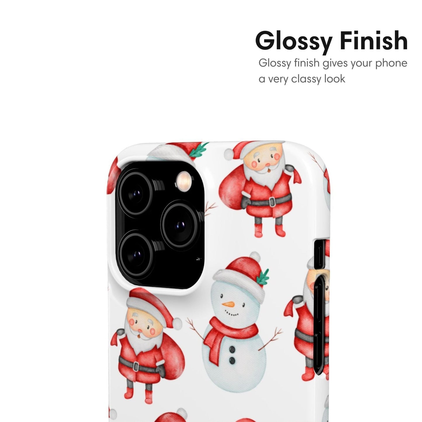Christmas Snap Case with Snowman and Santa - Classy Cases - Phone Case - iPhone 17 - Glossy - 