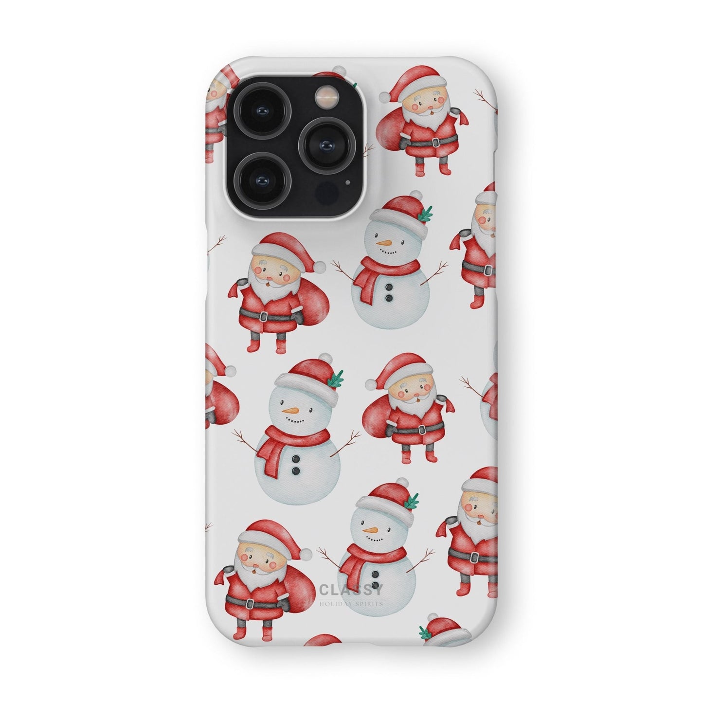 Christmas Snap Case with Snowman and Santa - Classy Cases - Phone Case - iPhone 17 - Glossy - 