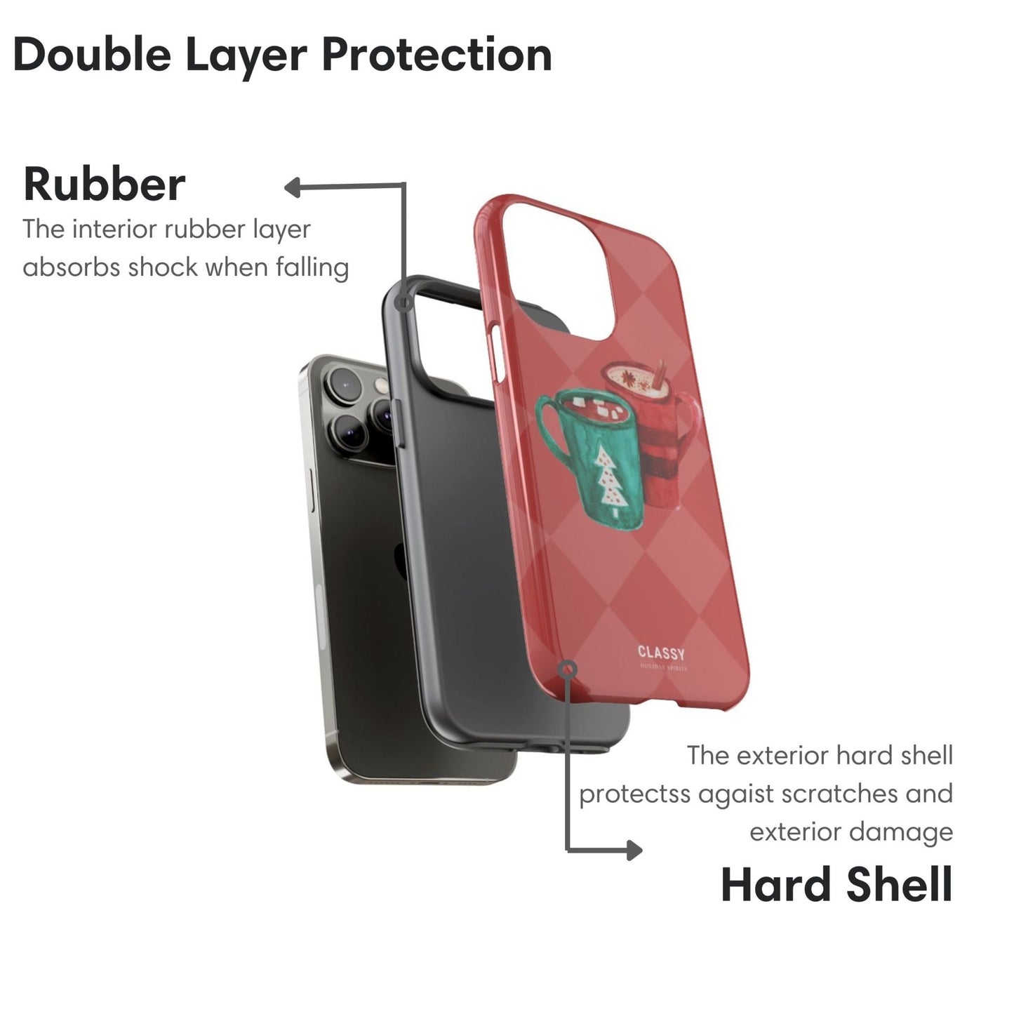 Christmas Tough Case with Mugs - Classy Cases - Phone Case - iPhone 17 - Glossy - 