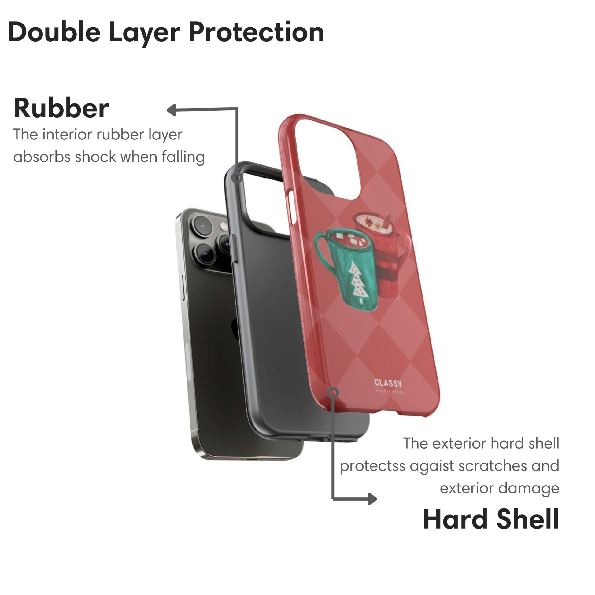 Christmas Tough Case with Mugs - Classy Cases - Phone Case - iPhone 17 - Glossy - 