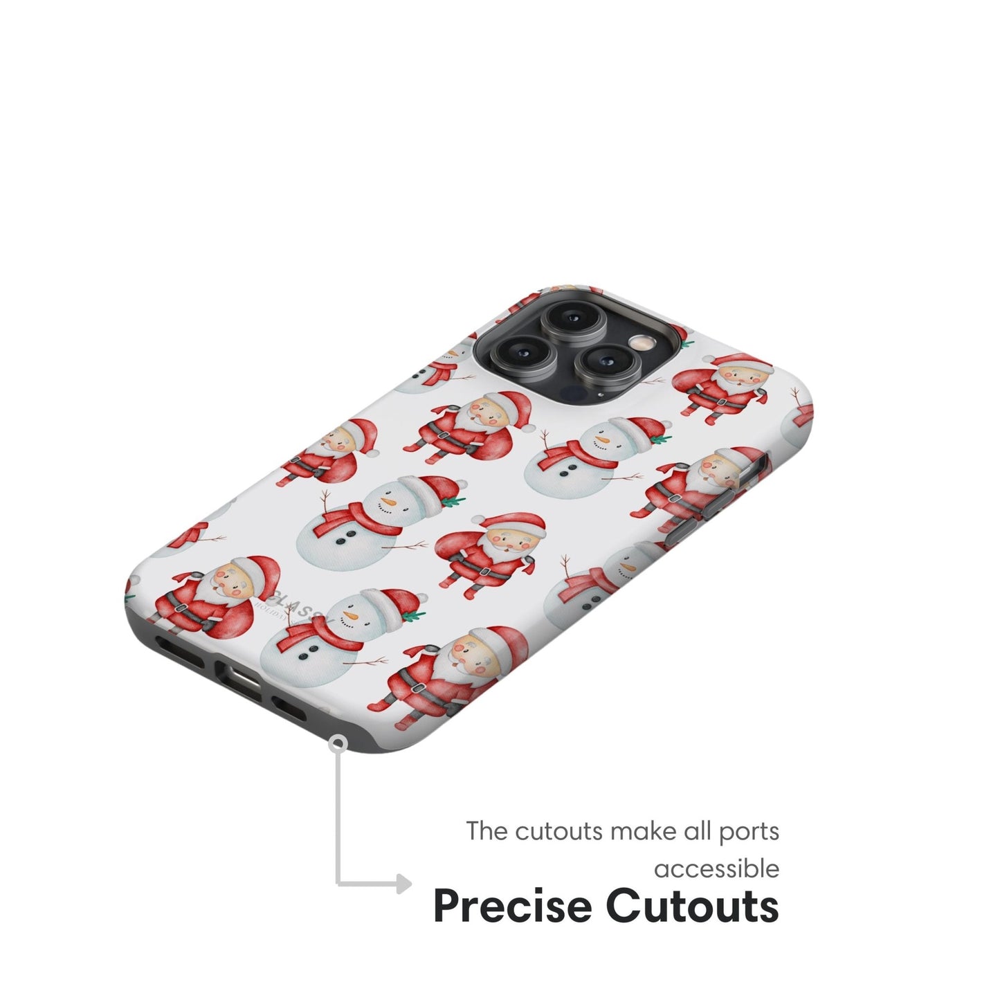 Christmas Tough Case with Snowman and Santa - Classy Cases - Phone Case - iPhone 17 - Glossy - 