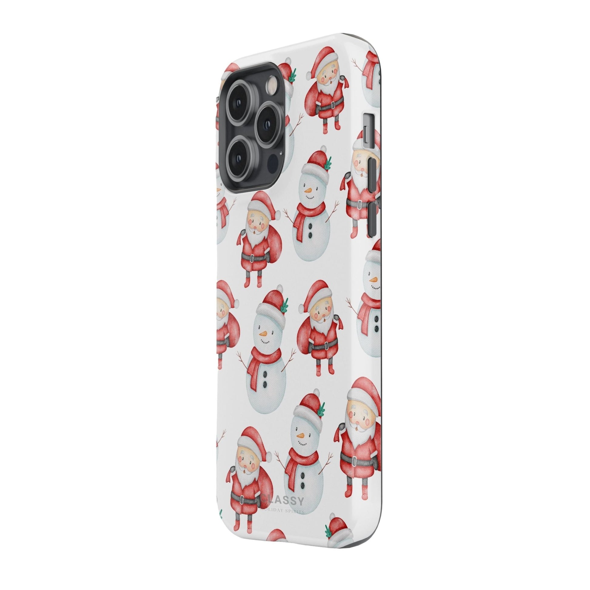 Christmas Tough Case with Snowman and Santa - Classy Cases - Phone Case - iPhone 17 - Glossy - 