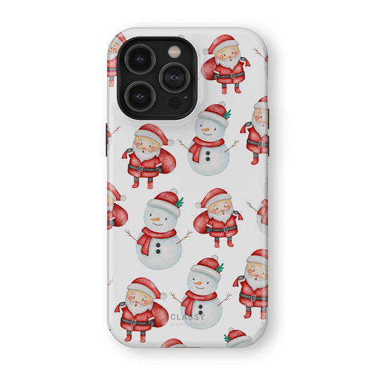 Christmas Tough Case with Snowman and Santa - Classy Cases - Phone Case - iPhone 17 - Glossy - 