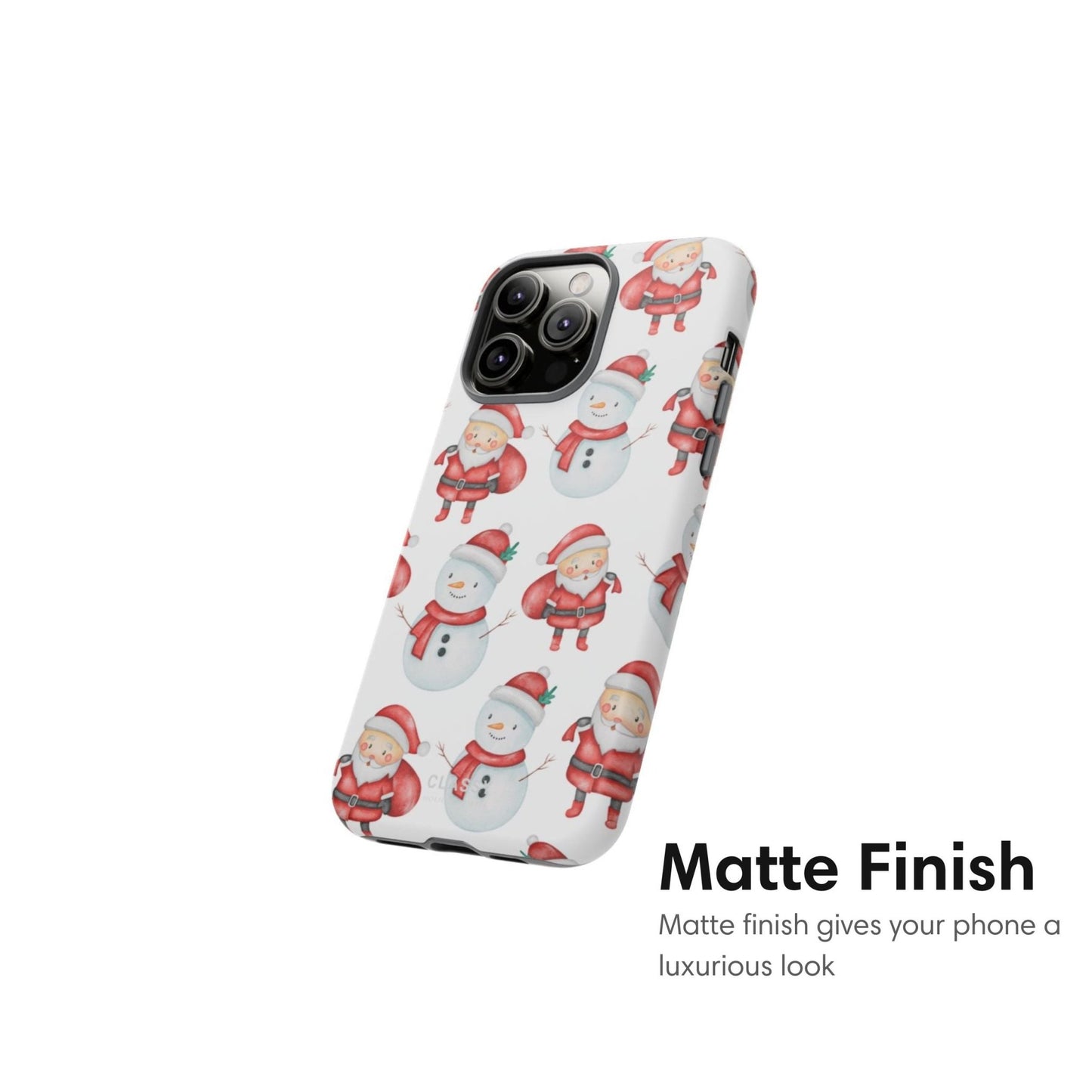 Christmas Tough Case with Snowman and Santa - Classy Cases - Phone Case - iPhone 17 - Glossy - 