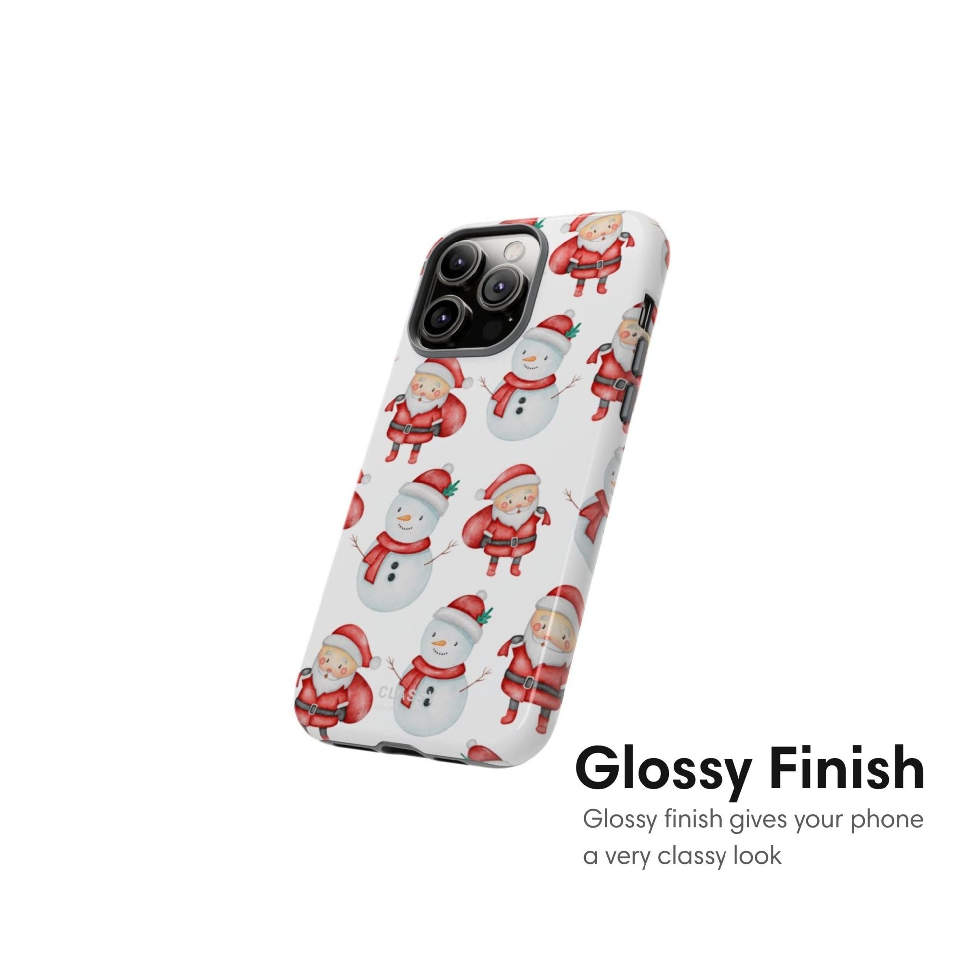 Christmas Tough Case with Snowman and Santa - Classy Cases - Phone Case - iPhone 17 - Glossy - 