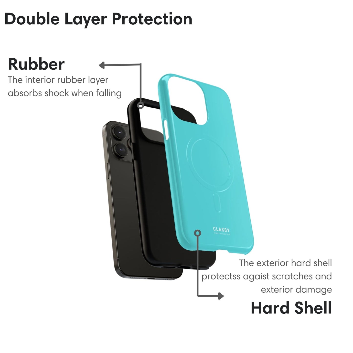Cian Blue MagSafe Tough Case - Classy Cases - Phone Case - iPhone 17 - Glossy - 