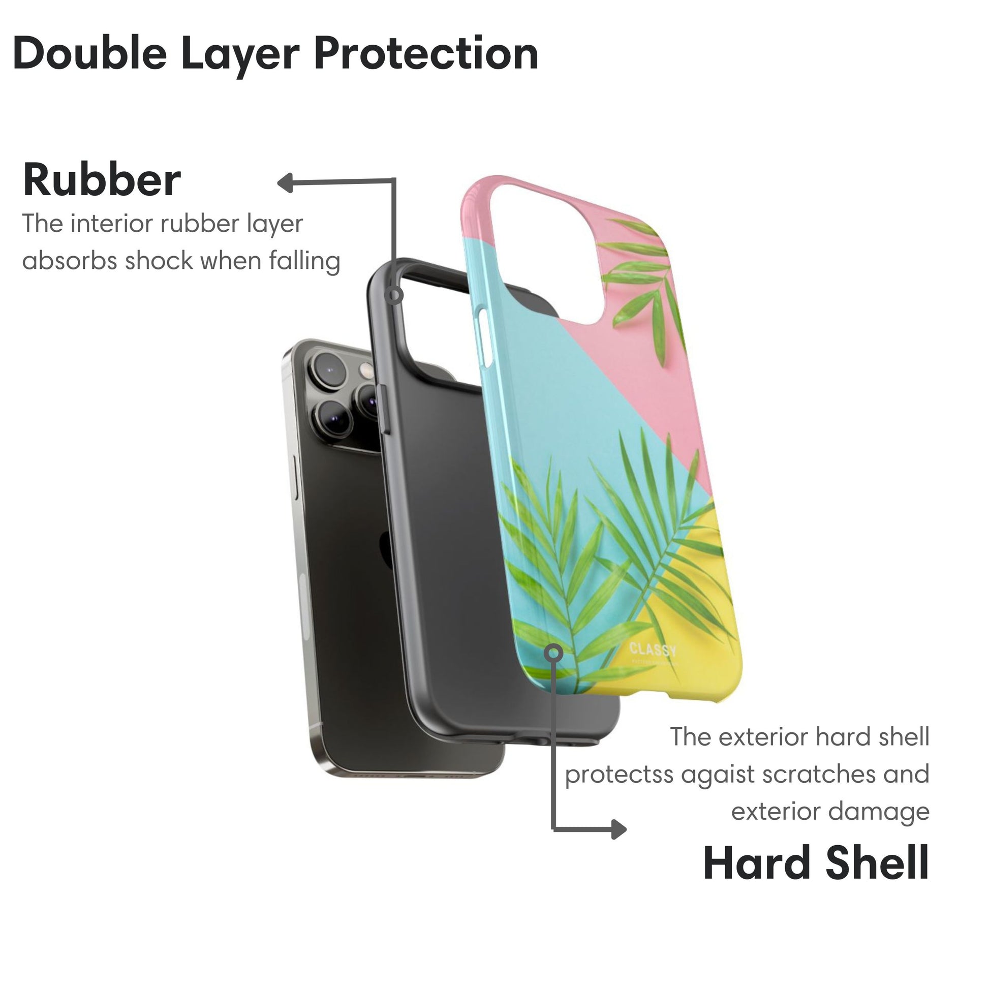 Palm Leaves Colorblock Tough Case layers