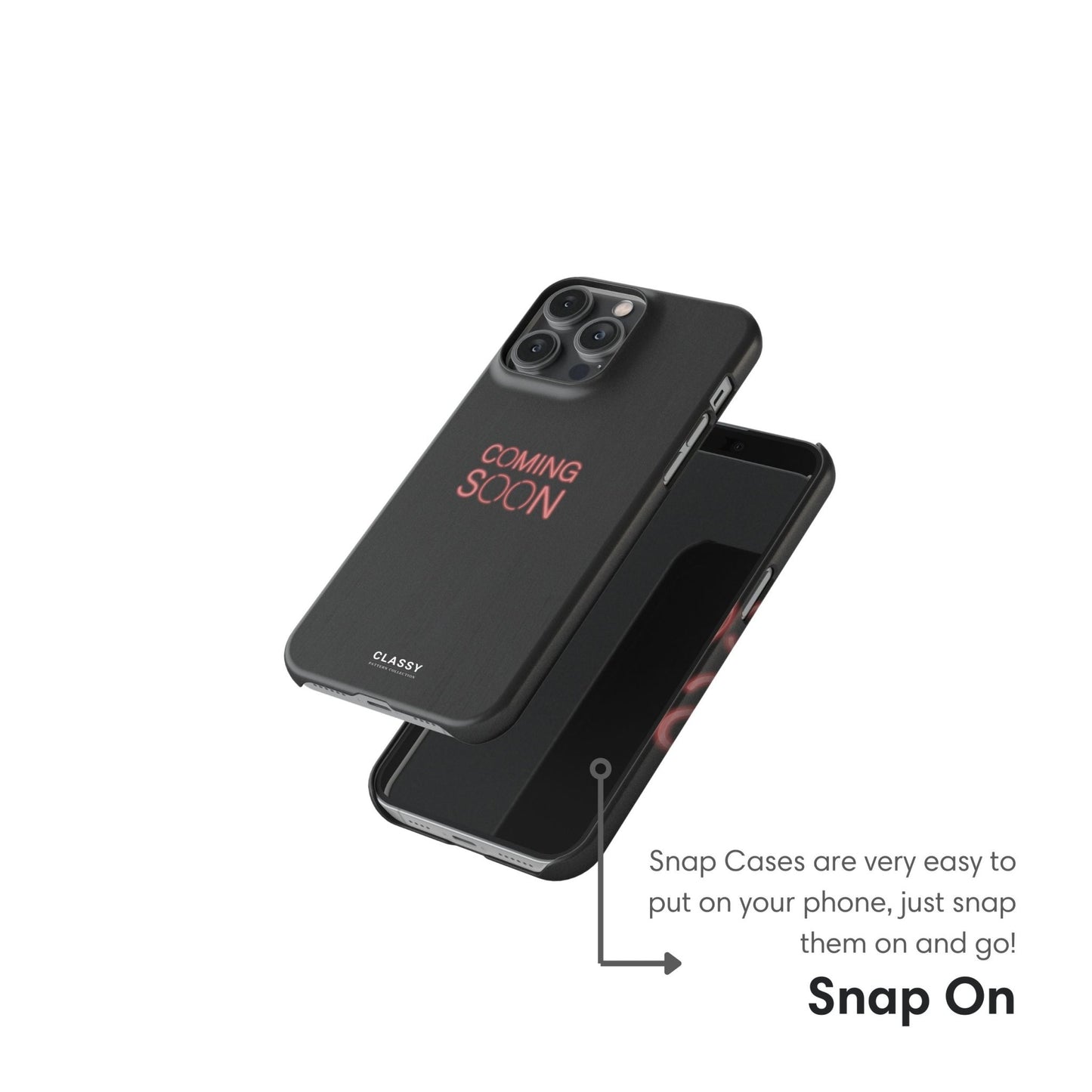 Coming Soon Black Snap Case - Classy Cases - Phone Case - iPhone 17 - Glossy - 