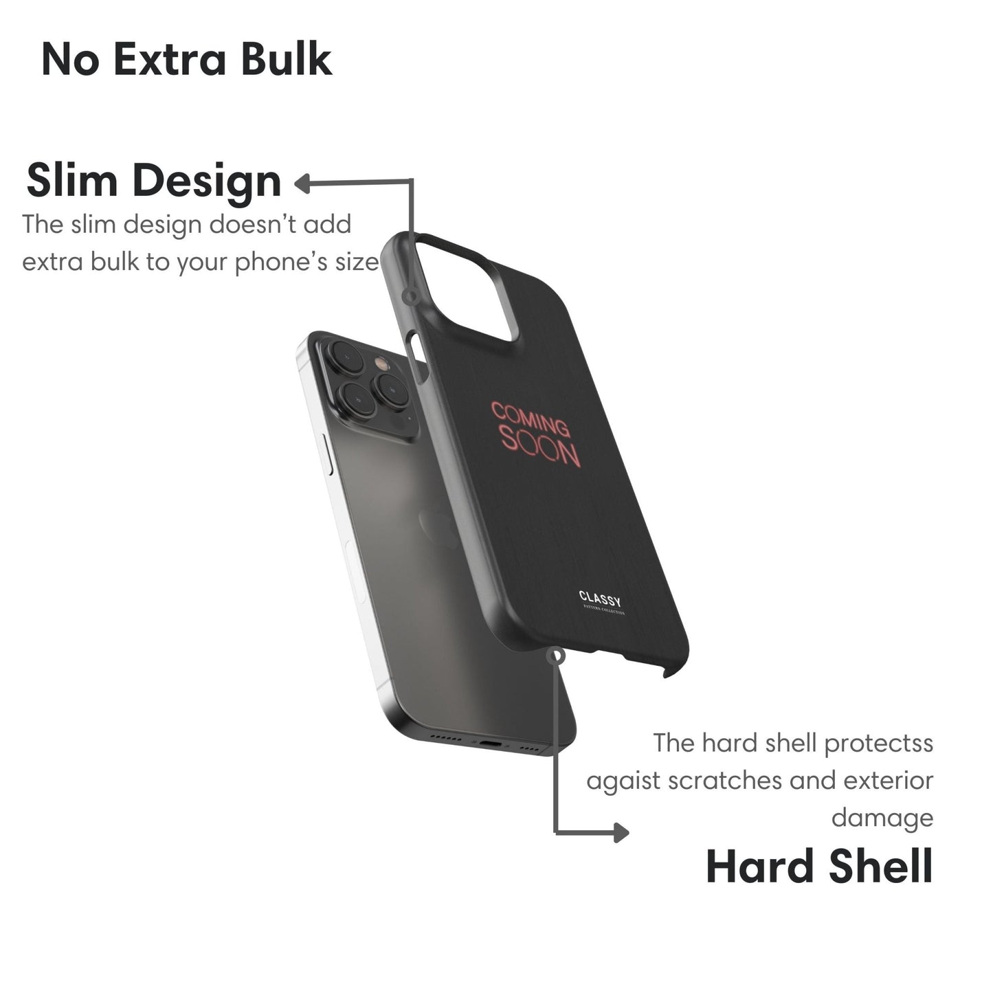 Coming Soon Black Snap Case - Classy Cases - Phone Case - iPhone 17 - Glossy - 