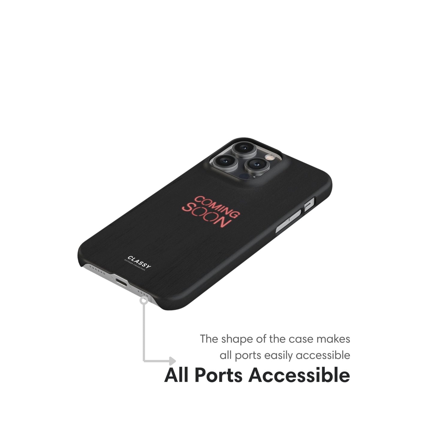 Coming Soon Black Snap Case - Classy Cases - Phone Case - iPhone 17 - Glossy - 