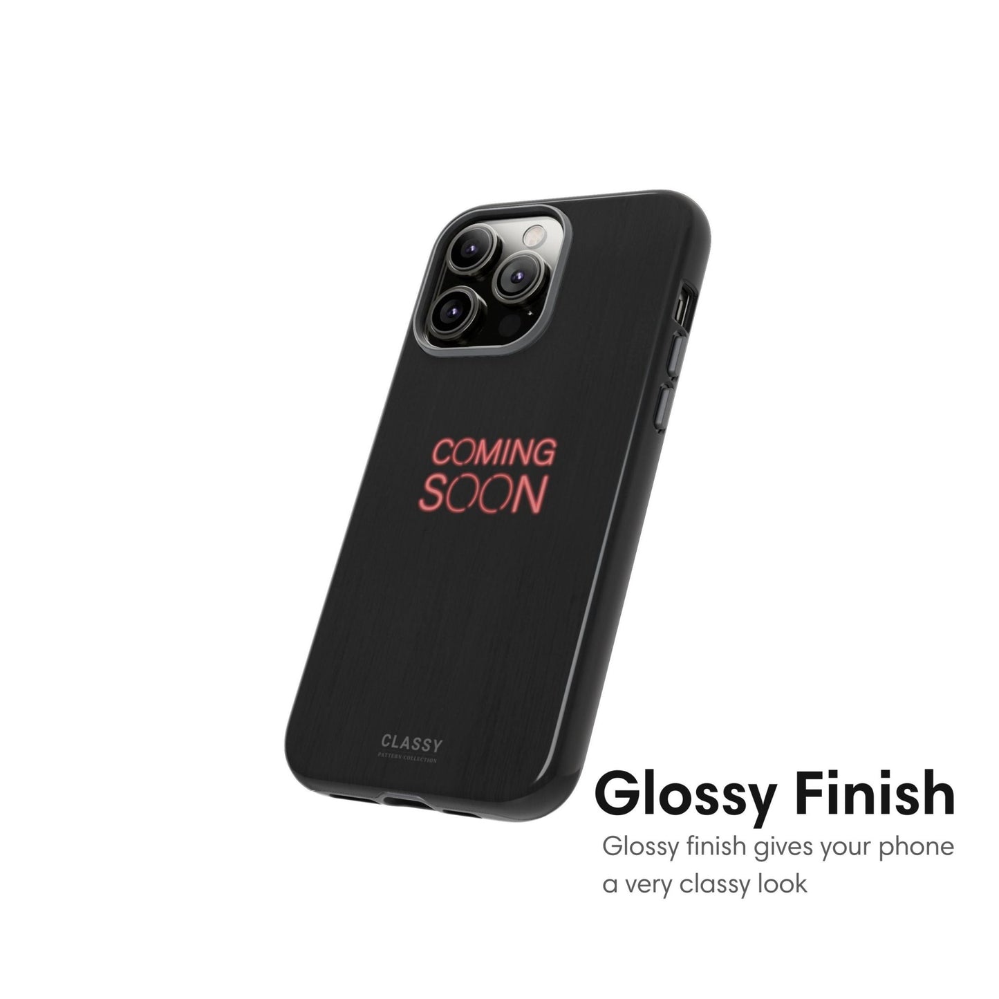Coming Soon Black Tough Case - Classy Cases - Phone Case - iPhone 17 - Glossy - 