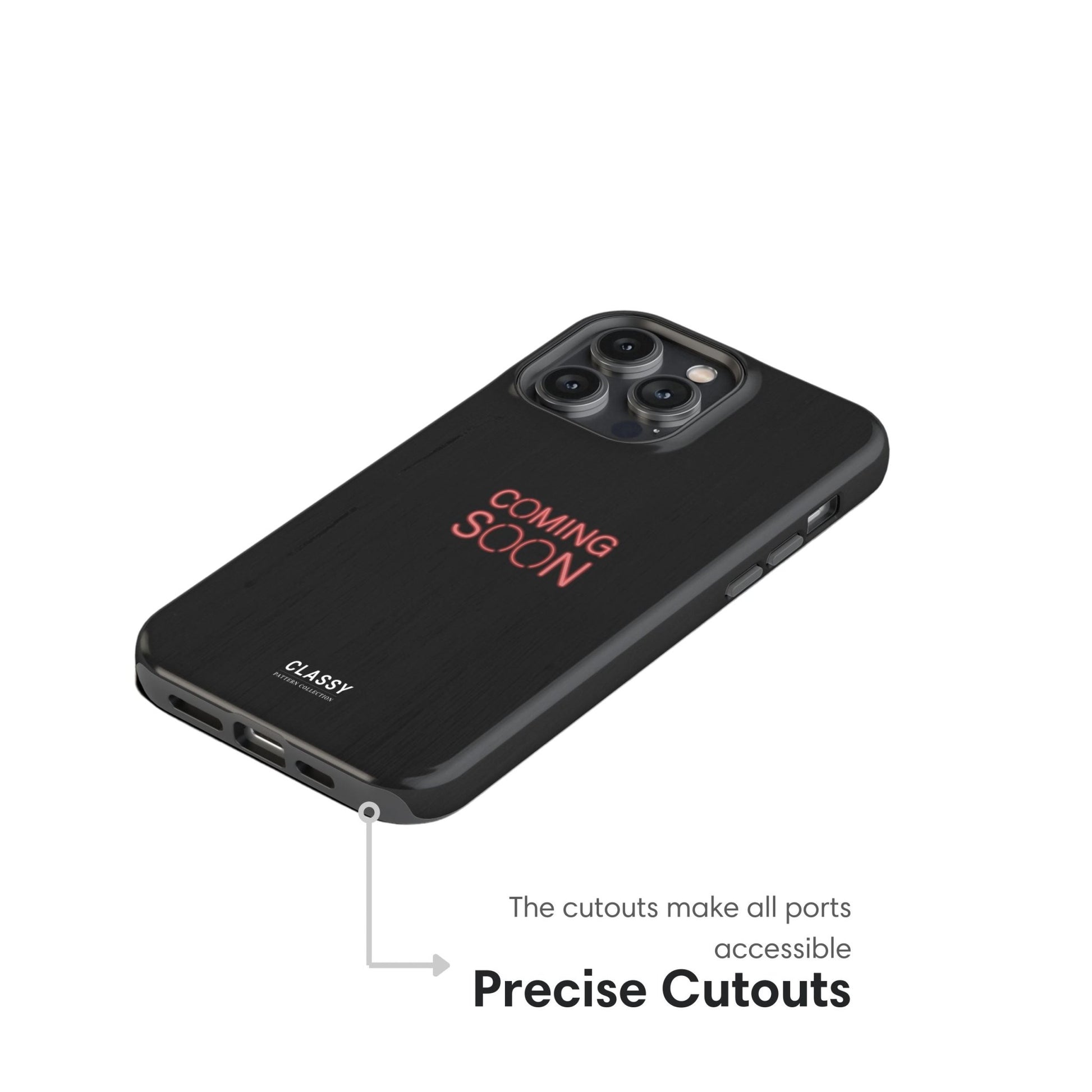 Coming Soon Black Tough Case - Classy Cases - Phone Case - iPhone 17 - Glossy - 