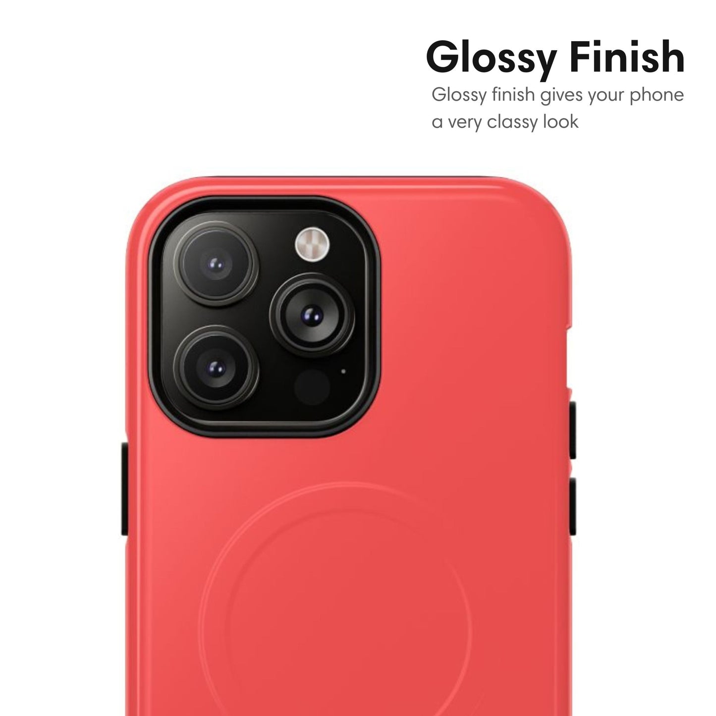 Coral Red MagSafe Tough Case - Classy Cases - Phone Case - iPhone 17 - Glossy - 