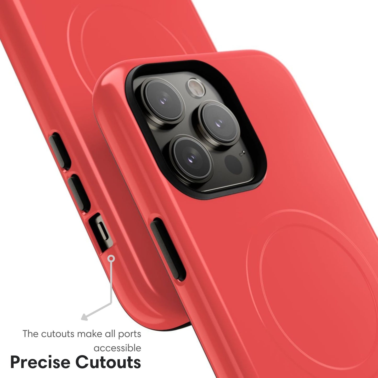 Coral Red MagSafe Tough Case - Classy Cases - Phone Case - iPhone 17 - Glossy - 