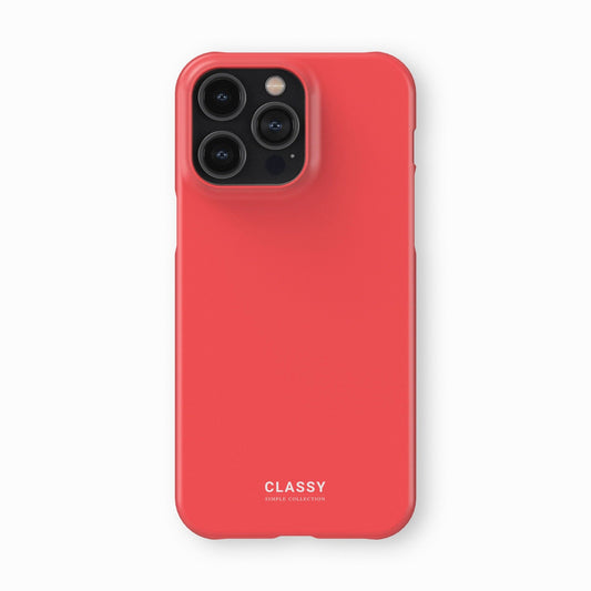 Coral Red Snap Case - Classy Cases - Phone Case - iPhone 14 - Glossy - 